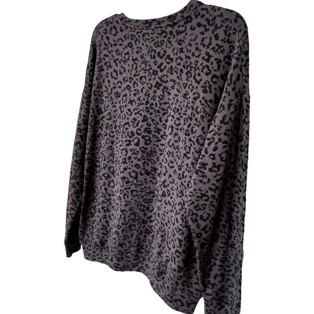 Athleta Pure Lux Leopard Print Crew Neck Oversized Sweatshirt S slouchy boxy - Picture 6 of 14